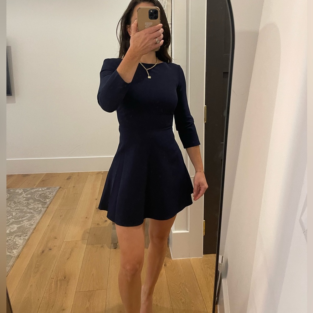 Zara Mini Skater Dress in Navy